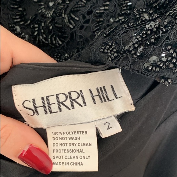 Beautiful Black Prom Graduation Formal Gown Dress 2 Piece - Sherri Hill - Picture 2 of 8